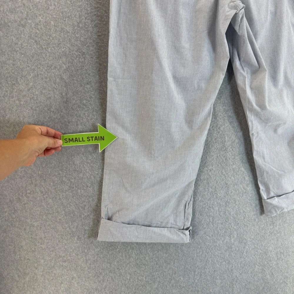 Nautica Sleepwear Womens Pajama Pants Blue Striped Drawstring Lounge Size Medium